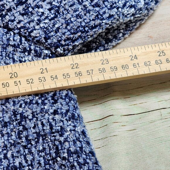 Kate Spade New York Gabrielle Blue Tweed Pearl-Trim Jacket Size 16 - Picture 12 of 14